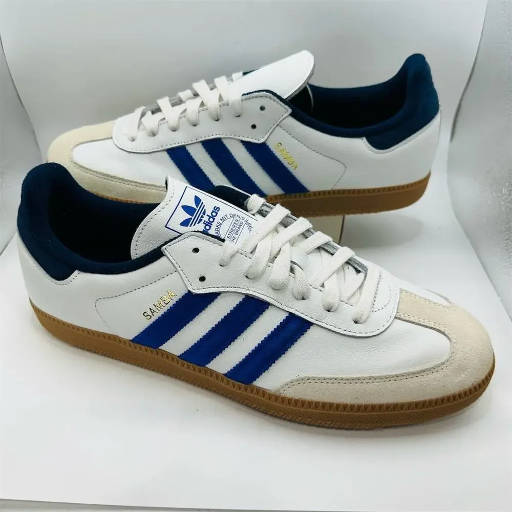 adidas Originals Samba OG Men's Sneakers Core White Blue Gum Sole Size 11.5 US